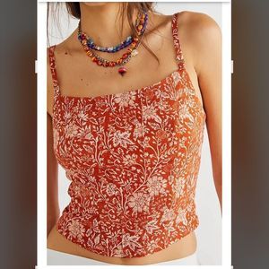 NWT Free People Terracotta Combo Back On Track Cami Tank Top
